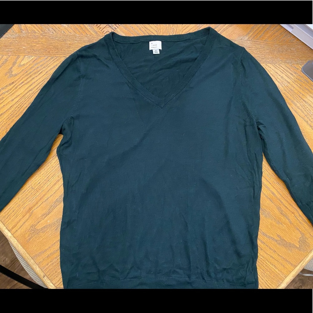 A New Day dark green V-Neck Sweater